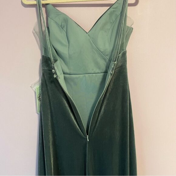 RenzRags Velvet Dress Size Small Gray Wrap Front Bridesmaid Prom Whimsical Goth - Picture 8 of 12
